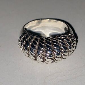 Elegant Silver Textured Women's Ring
